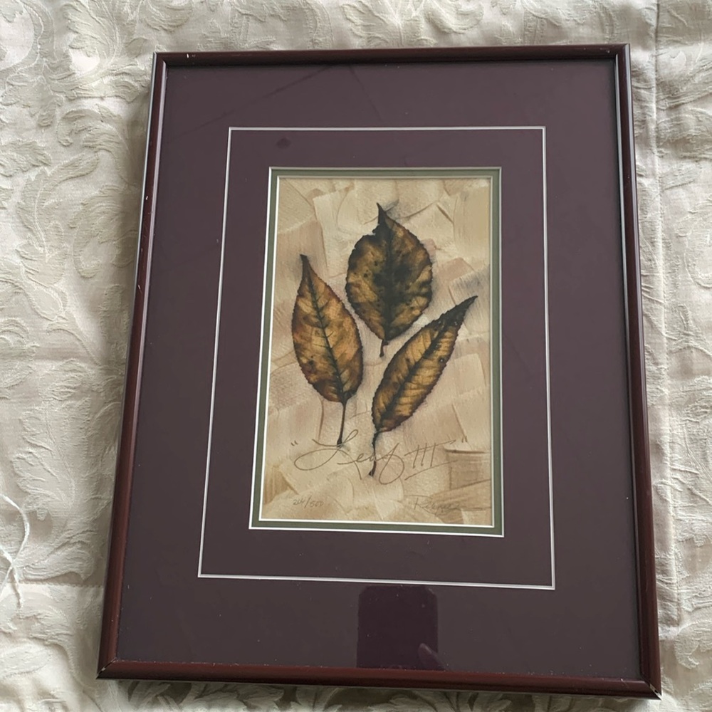 Limited Edition “Leaf III “ Print Signed. French & Double Matted
